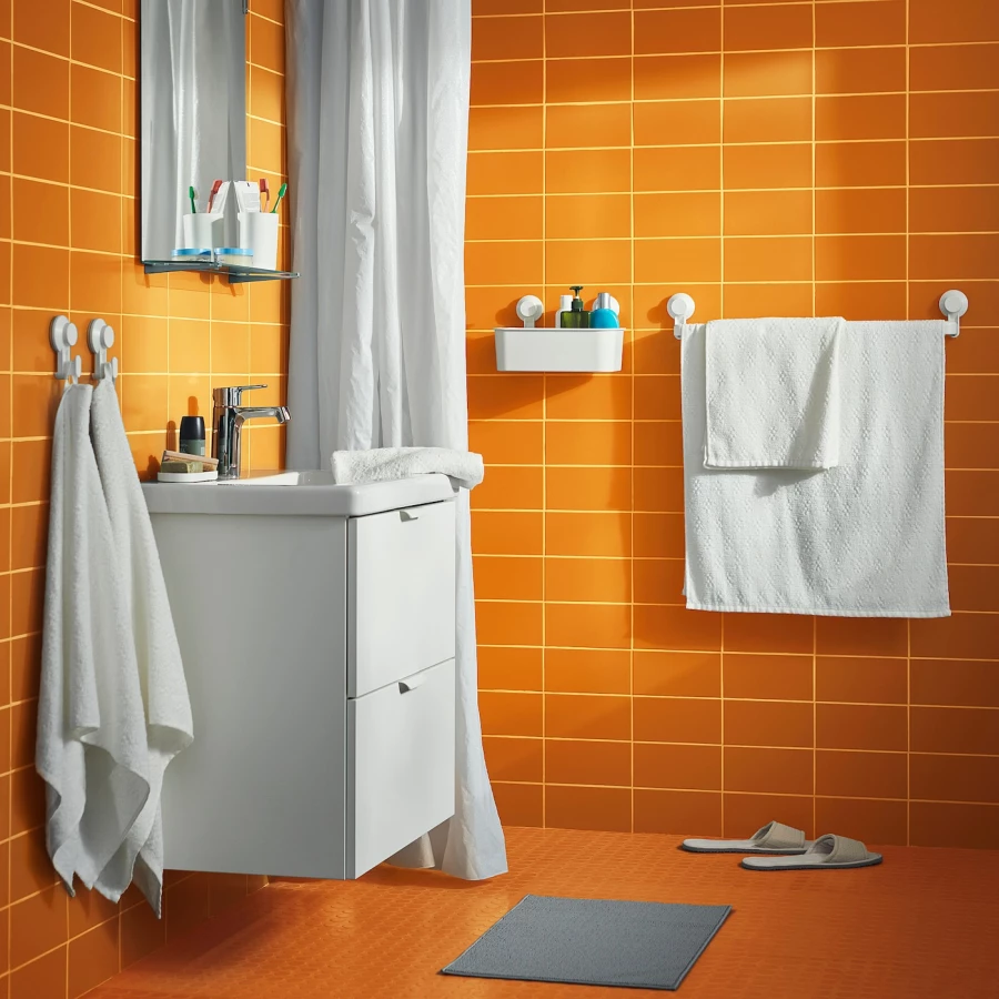 Коврик для ванной - IKEA FINTSEN, 60х40 см, серый, ФИНТСЕН ИКЕА (изображение №5)