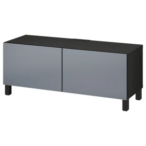 Тумба под ТВ с дверцами - IKEA BESTÅ/BESTA/БЕСТО ИКЕА, 42х48х120 см, черный антрацит