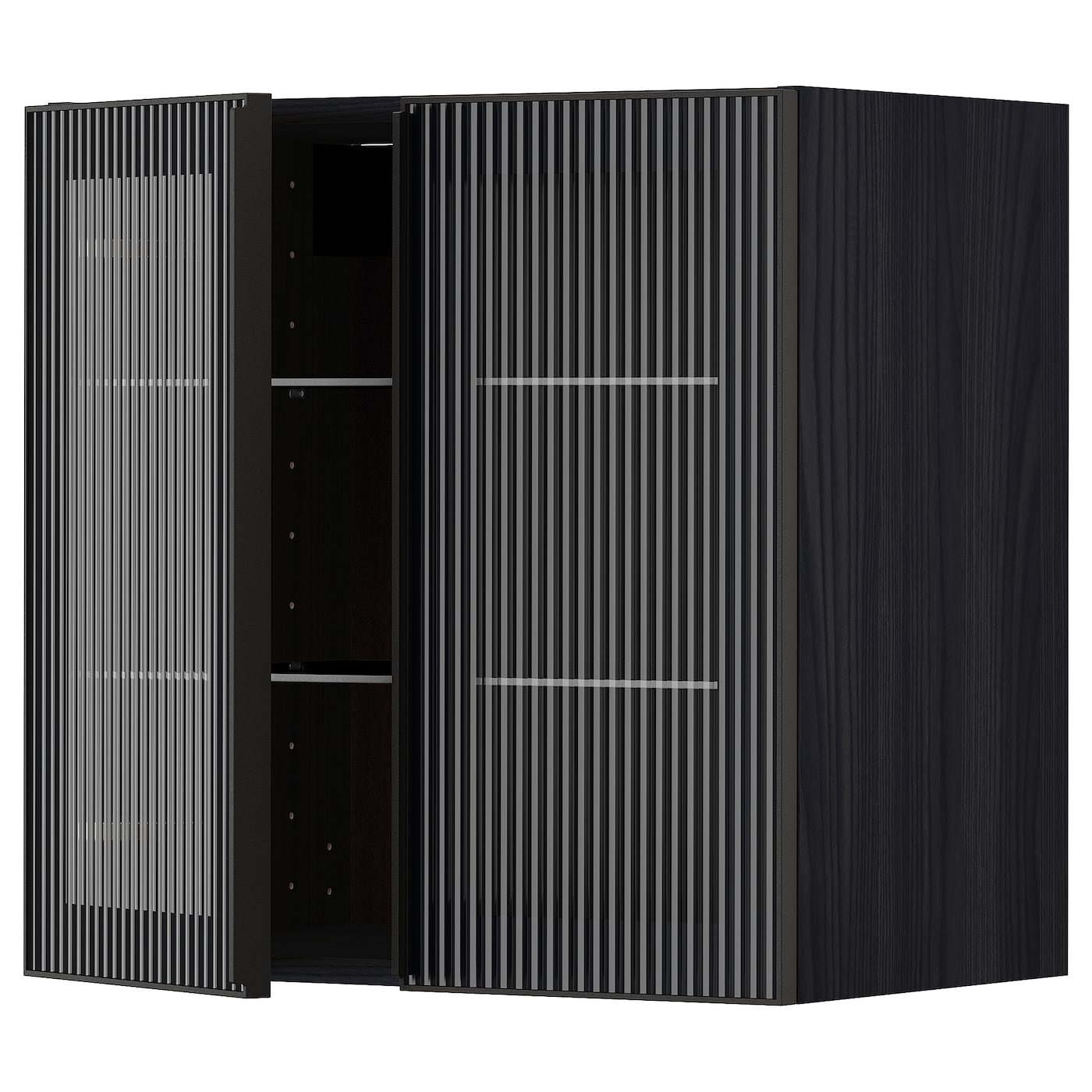 Шкаф и 2 стеклянные двери -  METOD IKEA/ МЕТОД ИКЕА, 60х60 см, черный