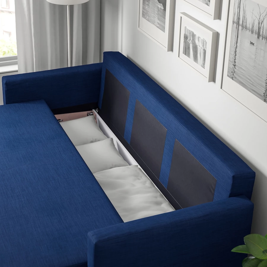 3-местный диван-кровать - IKEA FRIHETEN, 83x105x225см, синий, ФРИХЕТЭН ИКЕА (изображение №5)