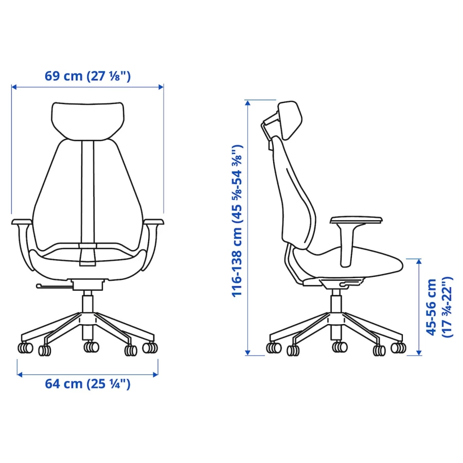 Игровое кресло - GRUPPSPEL IKEA, ГРУППСПЕЛ ИКЕА, 68х69 см, чёрный (изображение №7)