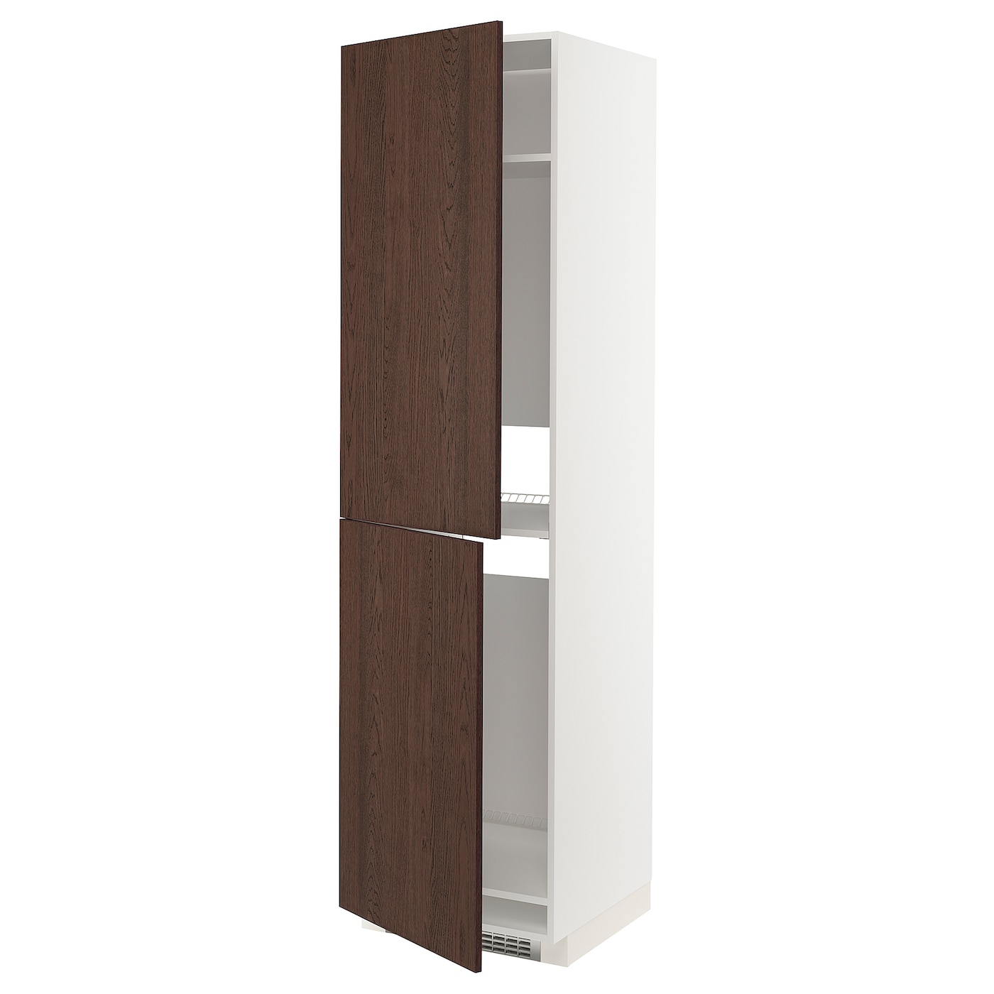 Высокий кухонный шкаф - IKEA METOD/МЕТОД ИКЕА, 220х60х60 см, белый/коричневый