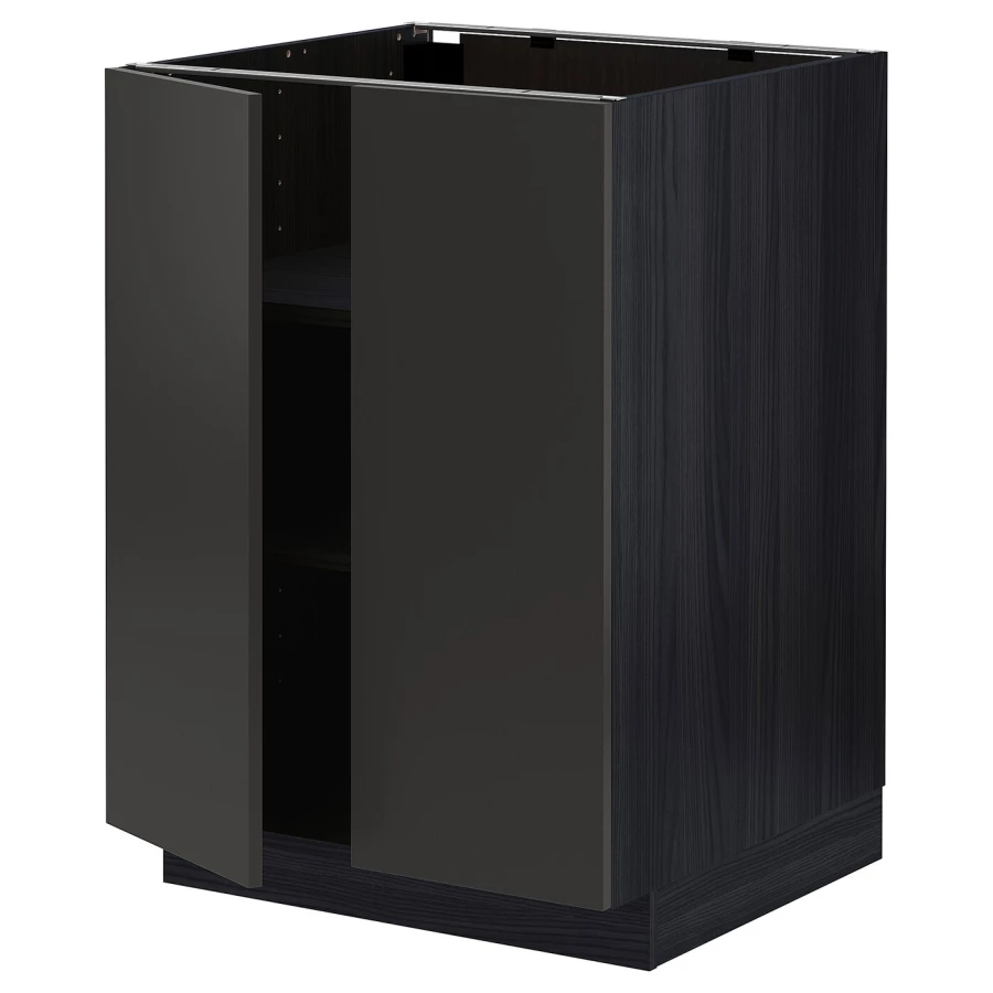 Напольный шкаф  - IKEA METOD, 88x62x60см, черный, МЕТОД ИКЕА (изображение №1)
