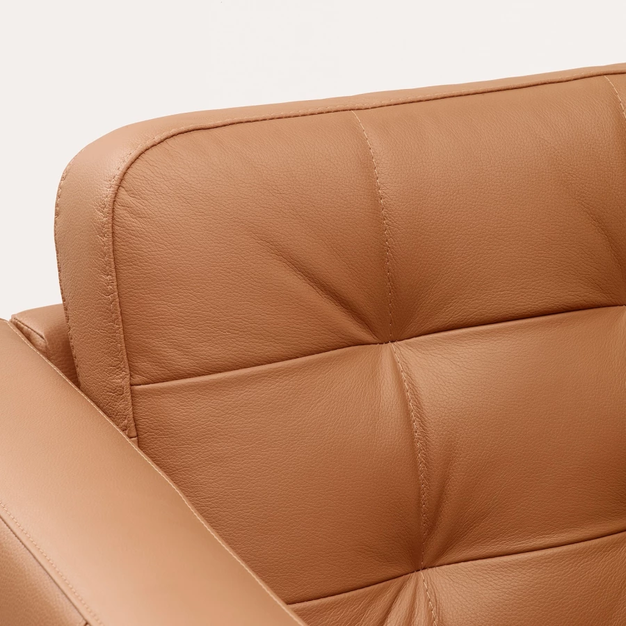 3-местный диван-кровать - IKEA LANDSKRONA, 84x92x223см, оранжевый, кожа, ЛАНДСКРУНА ИКЕА (изображение №7)