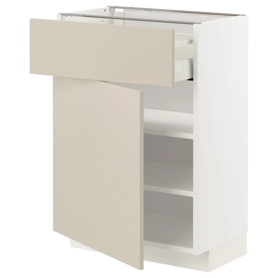 Напольный кухонный шкаф  - IKEA METOD MAXIMERA, 88x39x60см, белый/бежевый, МЕТОД МАКСИМЕРА ИКЕА (изображение №1)