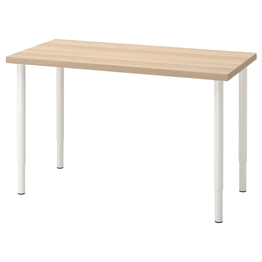 Письменный стол - IKEA LAGKAPTEN/OLOV, 120х60х63-93 см, под беленый дуб/белый, ЛАГКАПТЕН/ОЛОВ ИКЕА (изображение №1)