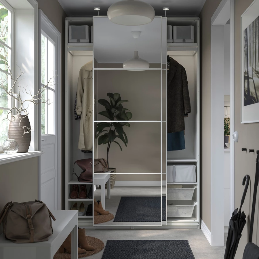 Шкаф-купе - IKEA PAX/AULI/ПАКС/АУЛИ ИКЕА,150x44x236 см, белый (изображение №3)