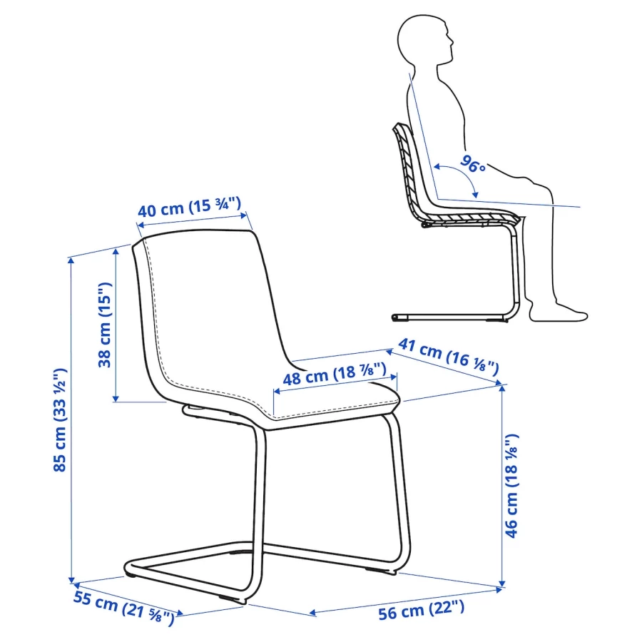 Стол и 4 стула - MÖRBYLÅNGA / LUSTEBO  / MОRBYLАNGA IKEA/  МЁРБИЛОНГА / ЛУСТЕБО ИКЕА,  140х75  см,  коричневый/ серый (изображение №4)