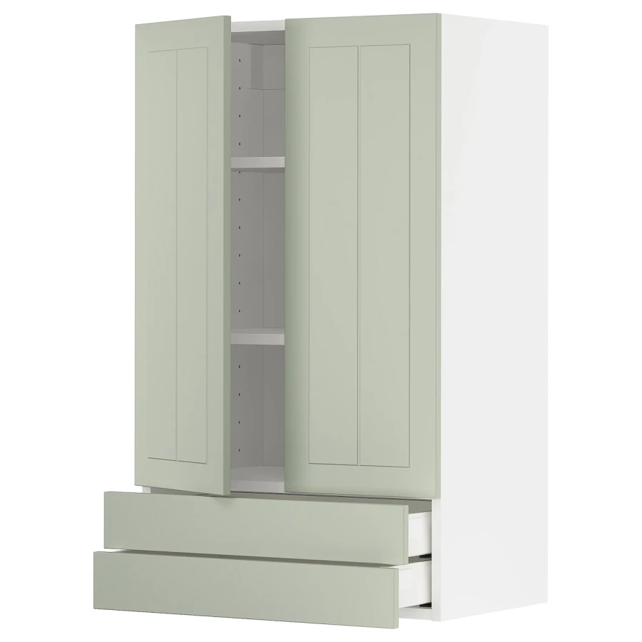 Шкаф - METOD / MAXIMERA IKEA/  МЕТОД/МАКСИМЕРА ИКЕА, 100х60 см, белый/зеленый (изображение №1)