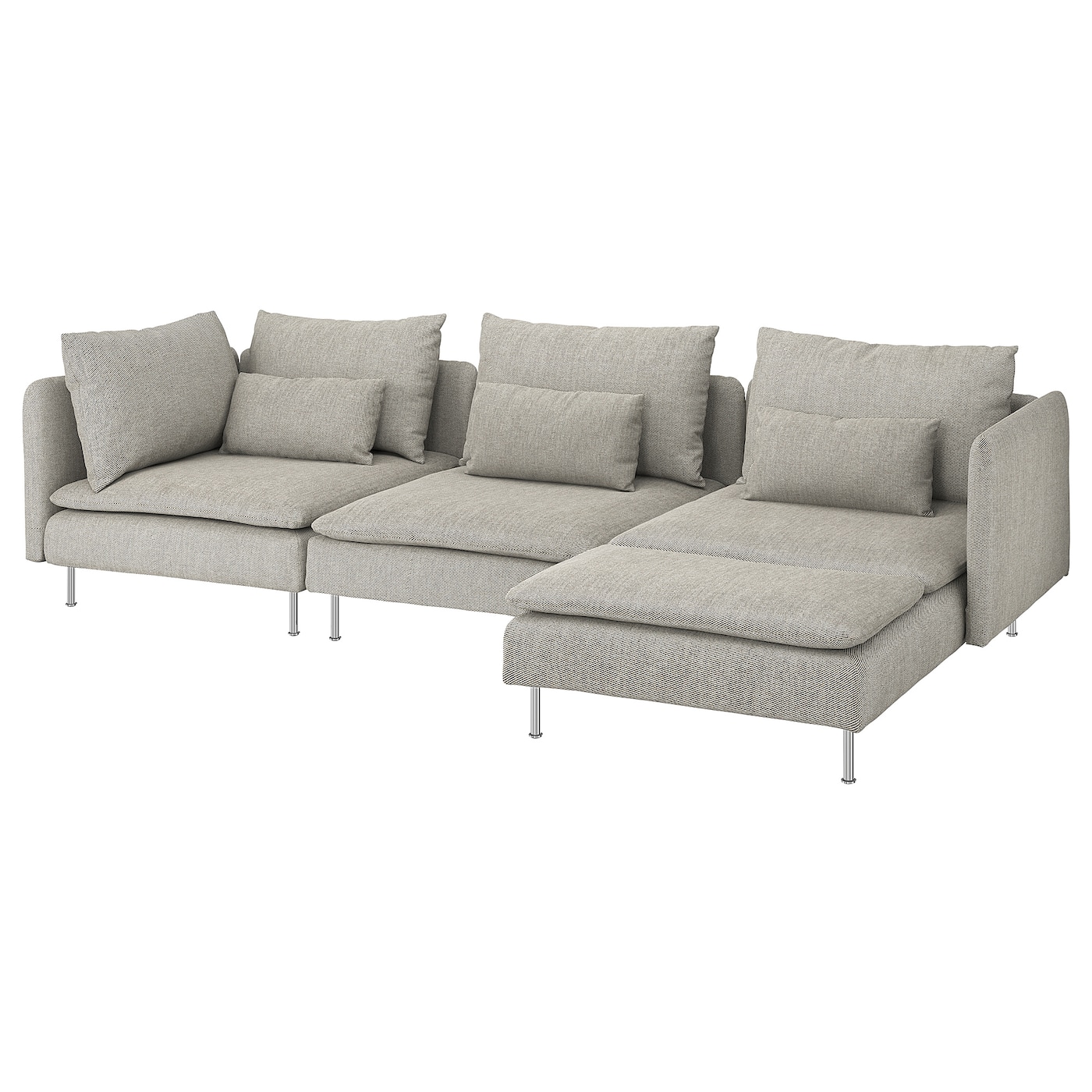 3-местный диван и козетка - IKEA SÖDERHAMN/SODERHAMN, 99x291см, серый/светло-серый, СЕДЕРХАМН ИКЕА