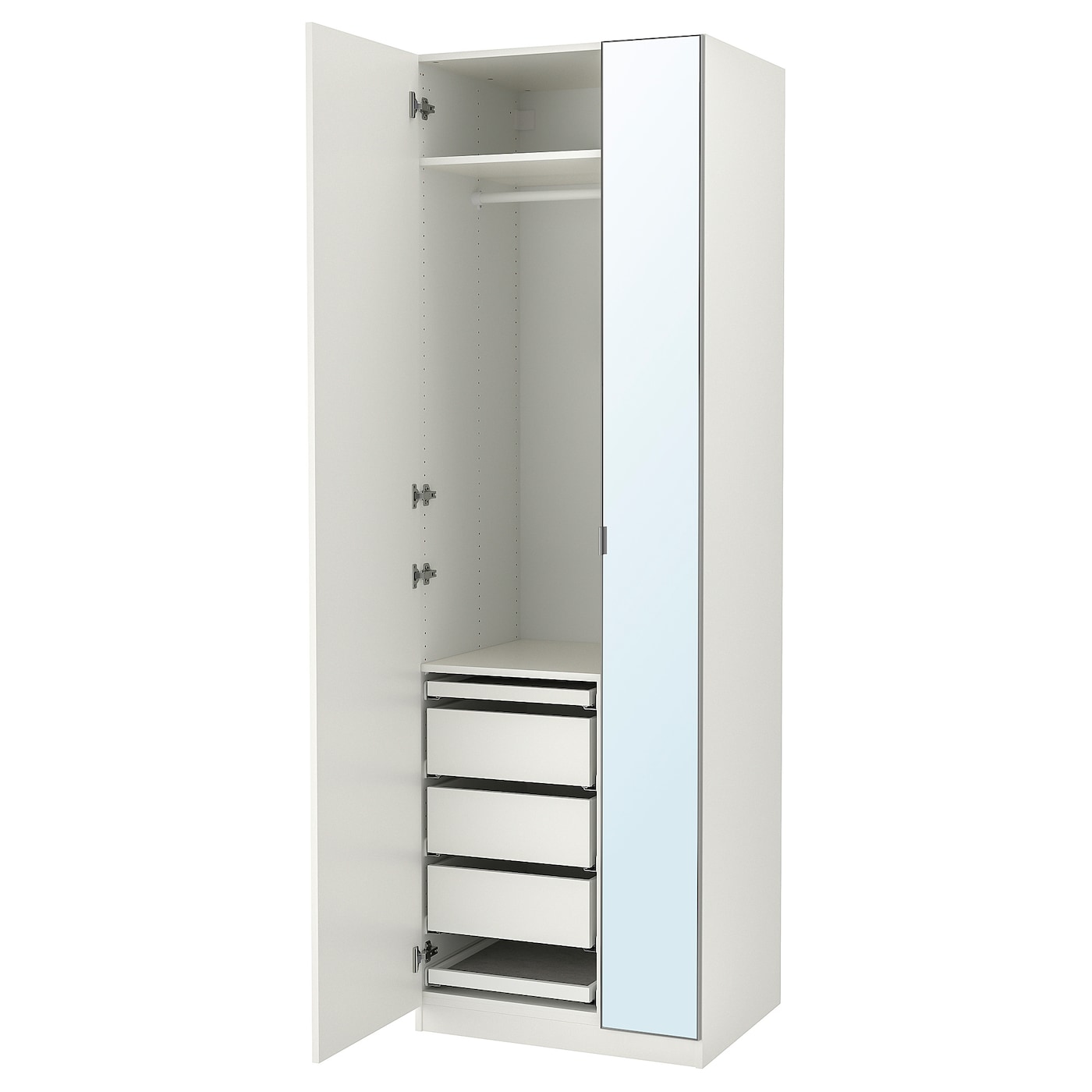 Шкаф с зеркалом - IKEA PAX/FORSAND/ÅHEIM/AHEIM/ПАКС/ФОРСАНД/ОХЕЙМ ИКЕА, 60х75х236,4 см, белый