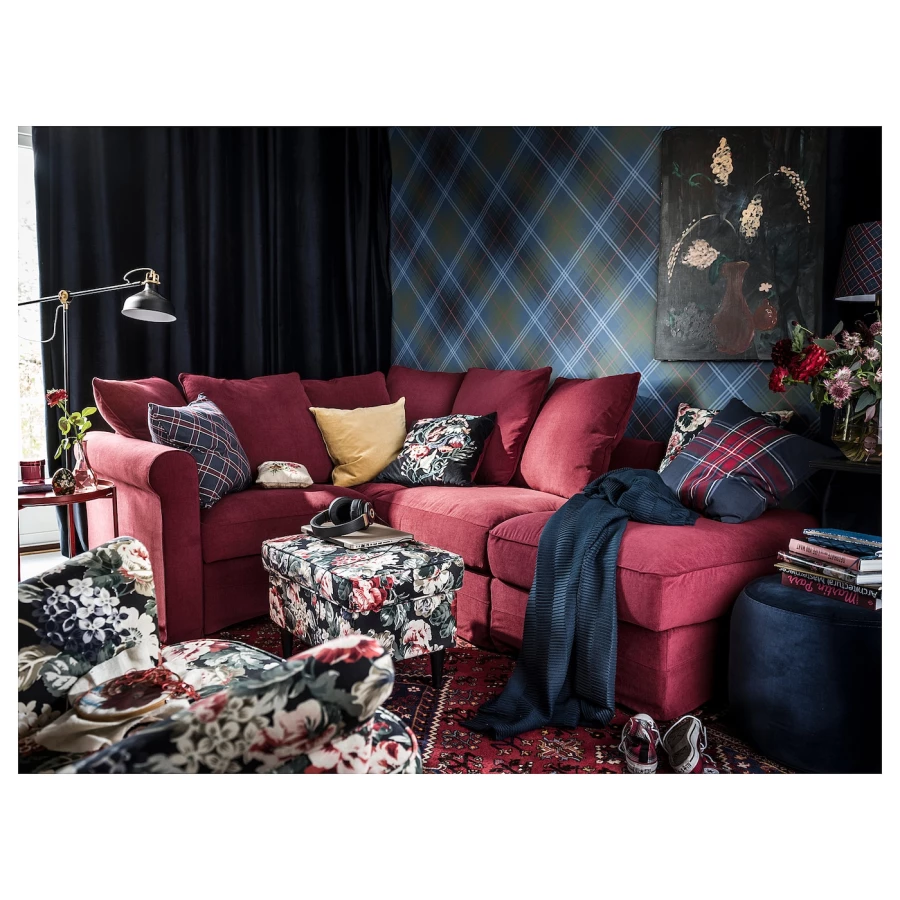 Чехол на подушку - LEIKNY IKEA/  ЛЕЙКНИ ИКЕА, 50х50 см,  цветочный рисунок (изображение №4)
