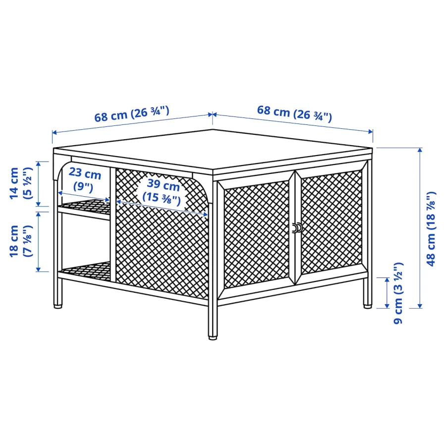 Журнальный стол - FJÄLLBO /FJАLLBO  IKEA/ ФЬЕЛЛЬБО ИКЕА, 68x68x48 см, черный/коричневый (изображение №6)