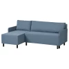 3-местный диван с кушеткой - IKEA BRUKSVARA/БРУКСВАРА ИКЕА, 203х85х80 см, синий