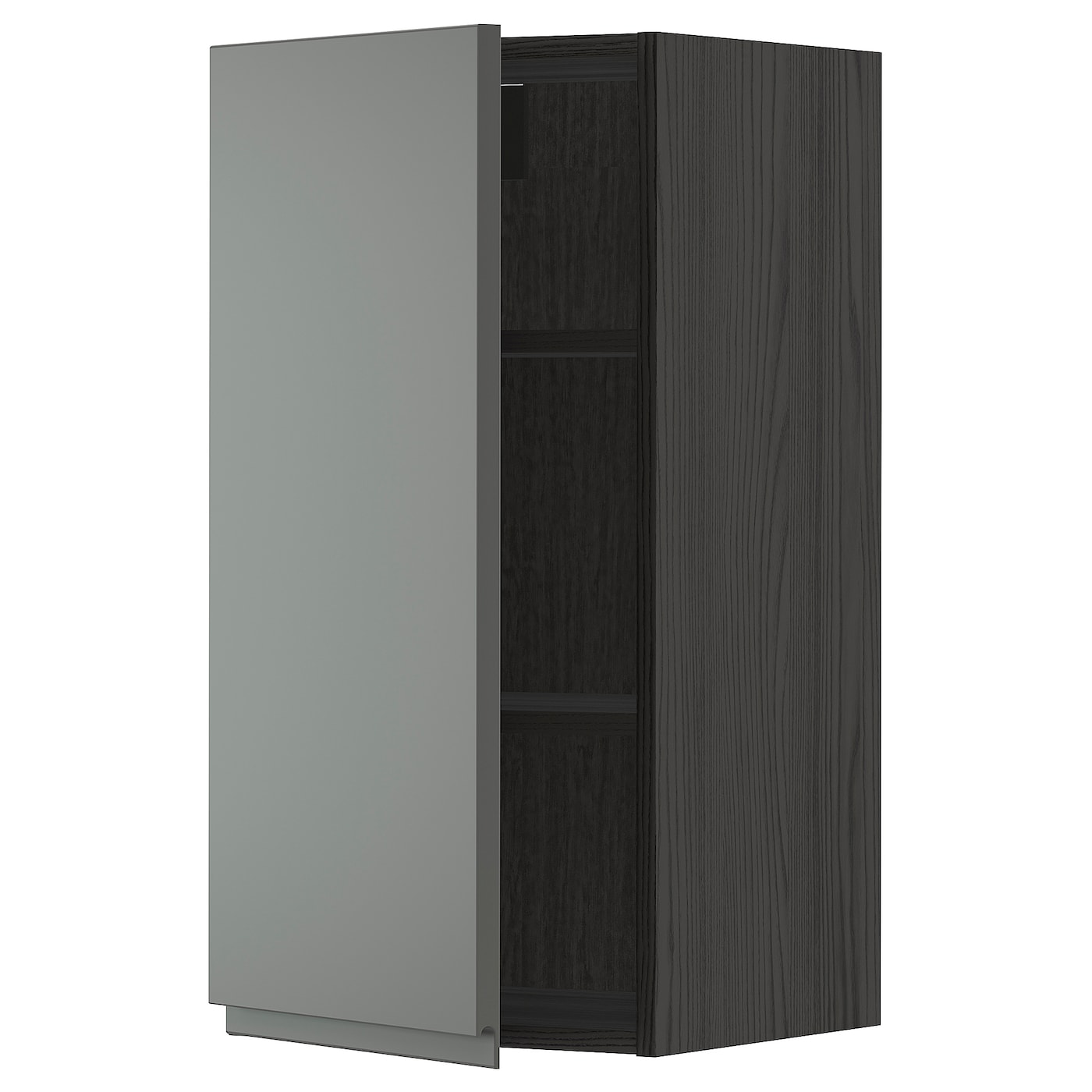 Навесной шкаф с полкой - METOD IKEA/ МЕТОД ИКЕА, 80х40 см, черный/темно-серый