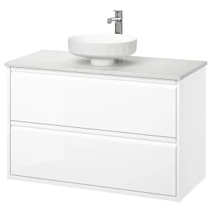 ÄNGSJÖN / LERSJÖN Шкаф умывальник с ящиками/мойкой/смесителем ИКЕА