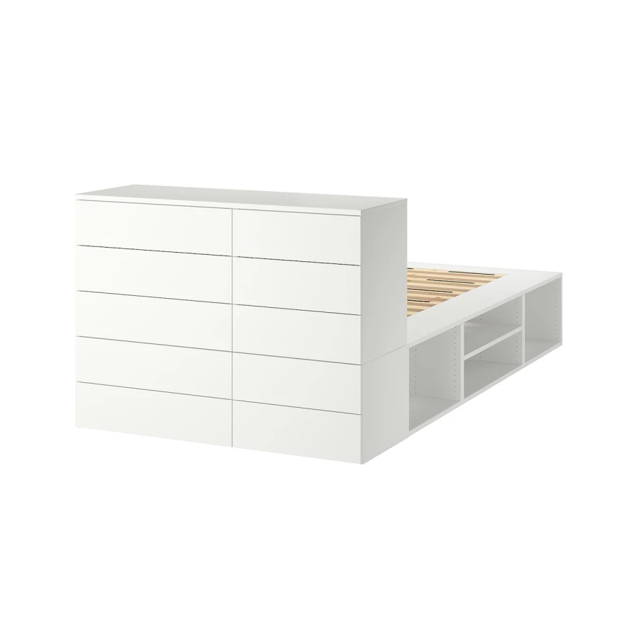 Каркас кровати с 10 ящиками - IKEA PLATSA, 200х140 см, белый, ПЛАТСА ИКЕА (изображение №2)