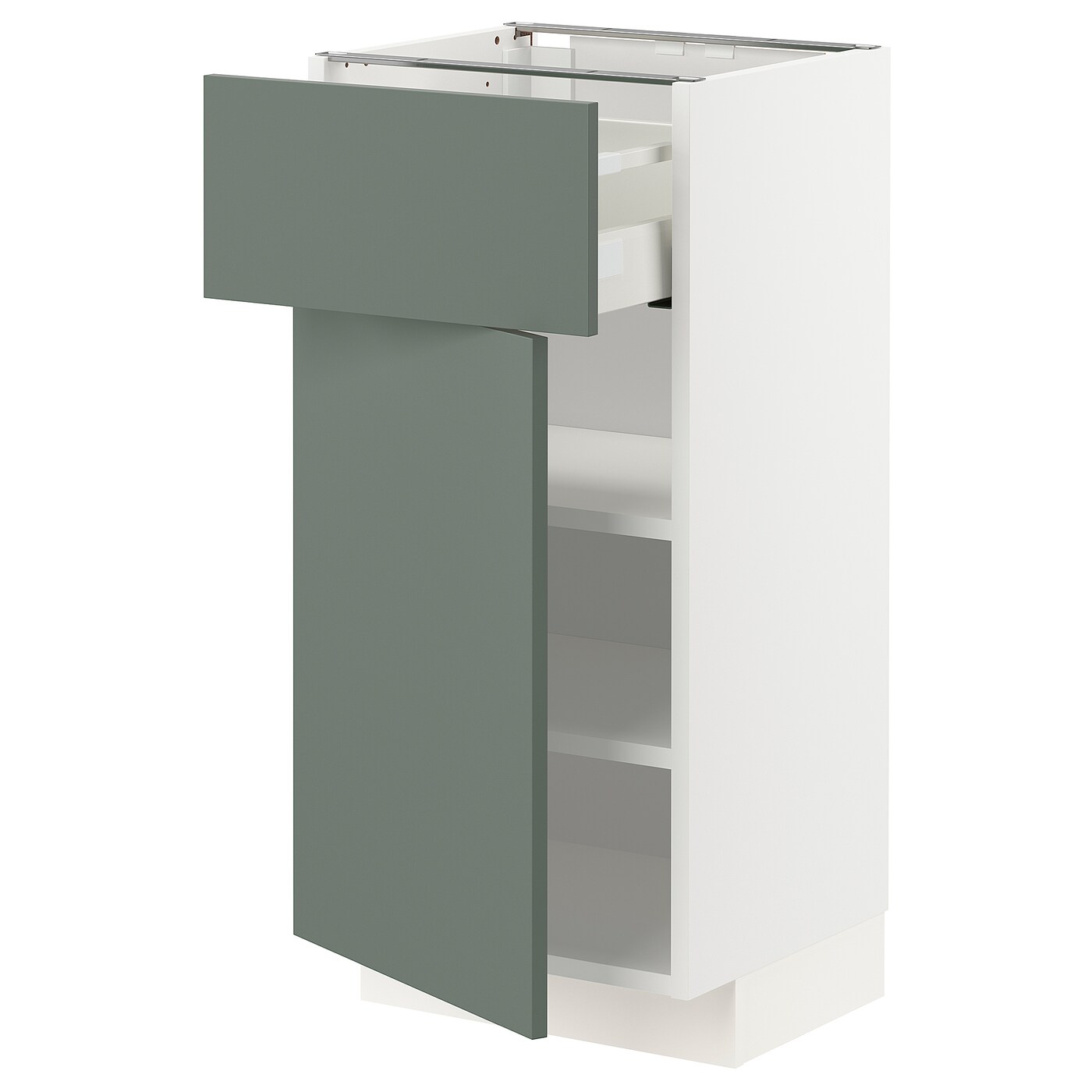 Напольный шкаф - IKEA METOD MAXIMERA, 88x39,2x40см, белый/серо-зеленый, МЕТОД МАКСИМЕРА ИКЕА