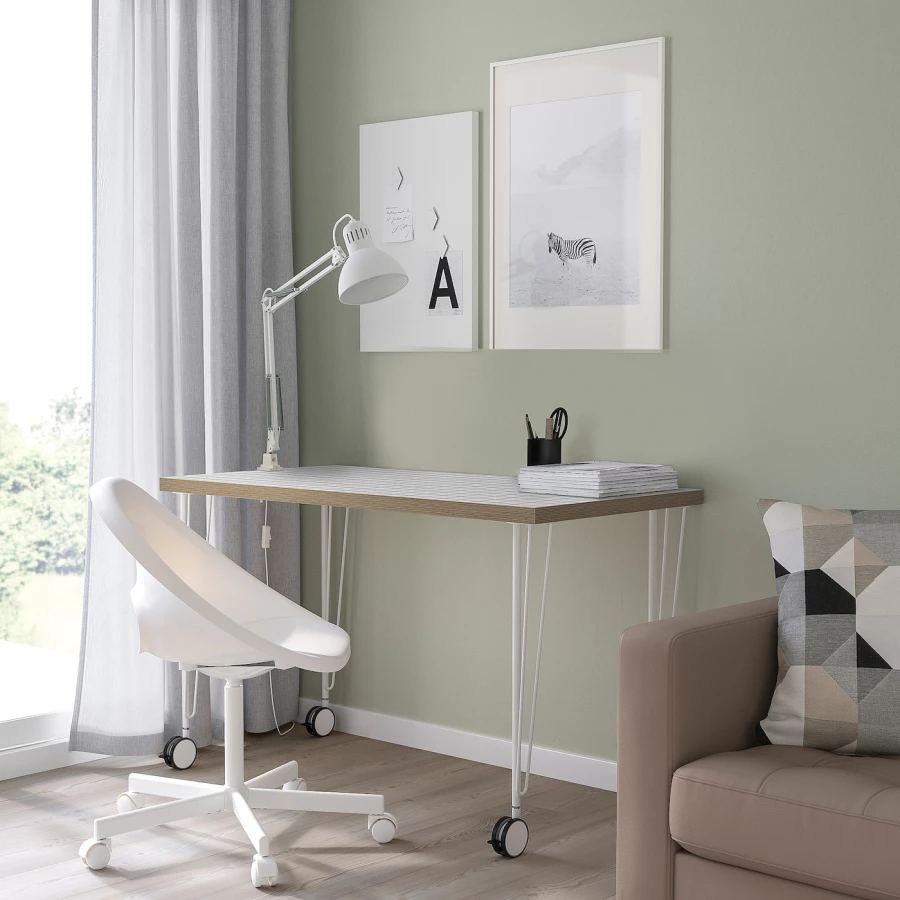 Письменный стол - IKEA LAGKAPTEN/KRILLE, 120х60 см, антрацит/белый, ЛАГКАПТЕН/КРИЛЛЕ ИКЕА (изображение №8)