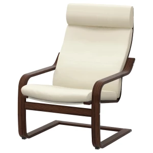 Кресло - IKEA POÄNG/POANG/ПОЭНГ ИКЕА, 68х82х100 см, белый/коричневый