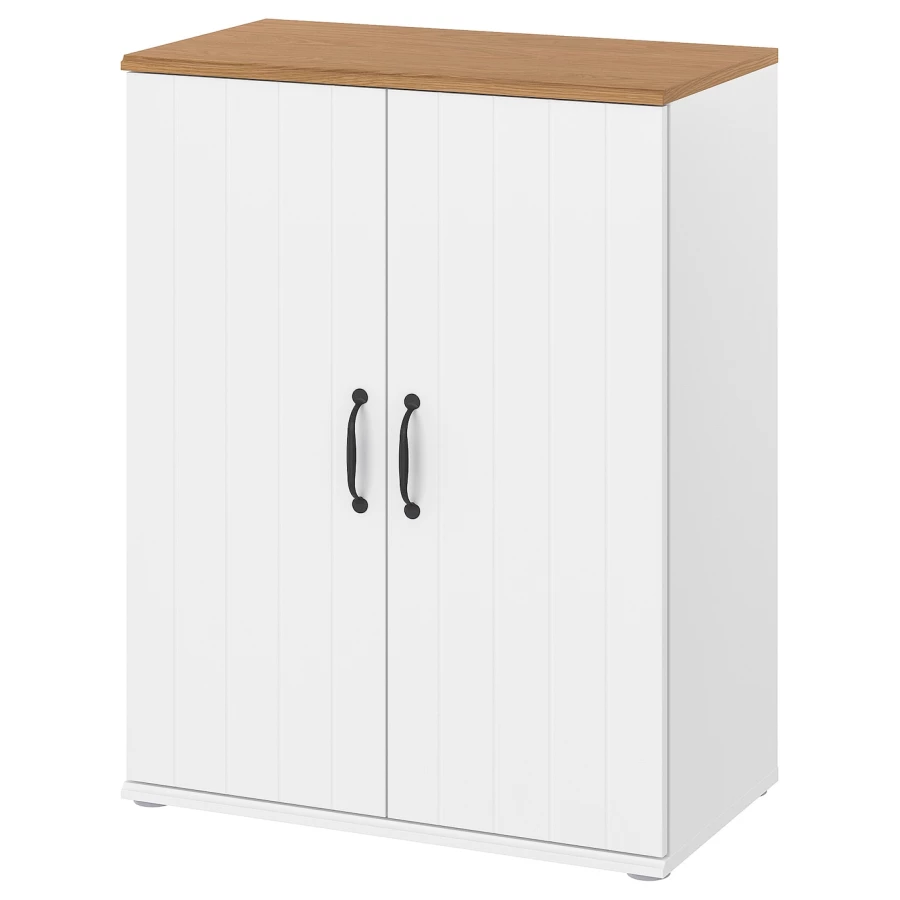 Шкаф - SKRUVBY  IKEA/ СКРУВБИ ИКЕА, 70x90 см, белый/под беленый дуб (изображение №1)