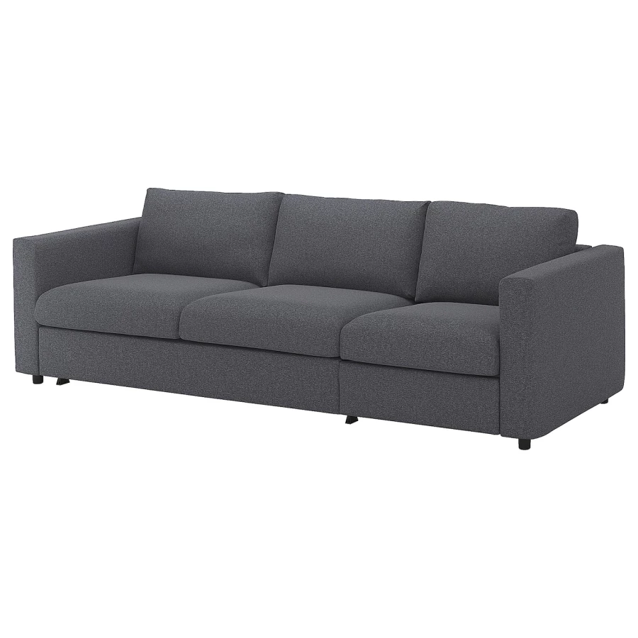 3-местный диван с шезлонгом - IKEA VIMLE, 98x261см, темно-серый, ВИМЛЕ ИКЕА (изображение №1)