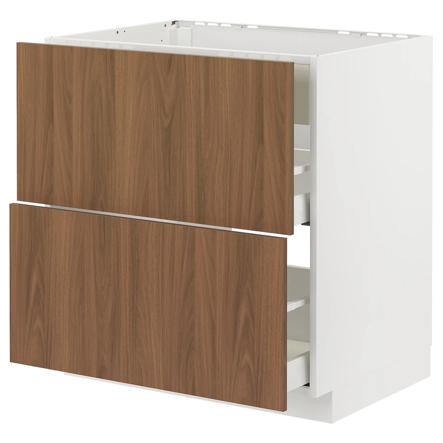 Напольный шкаф - METOD / MAXIMERA IKEA/ МЕТОД/ МАКСИМЕРА ИКЕА,  80х60 см, белый/коричневый (изображение №1)