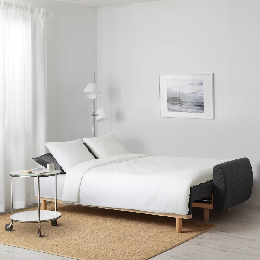 3-местный диван-кровать - IKEA GRUNNARP, 80x89x232см, темно-серый, ГРУННАРП ИКЕА (изображение №3)