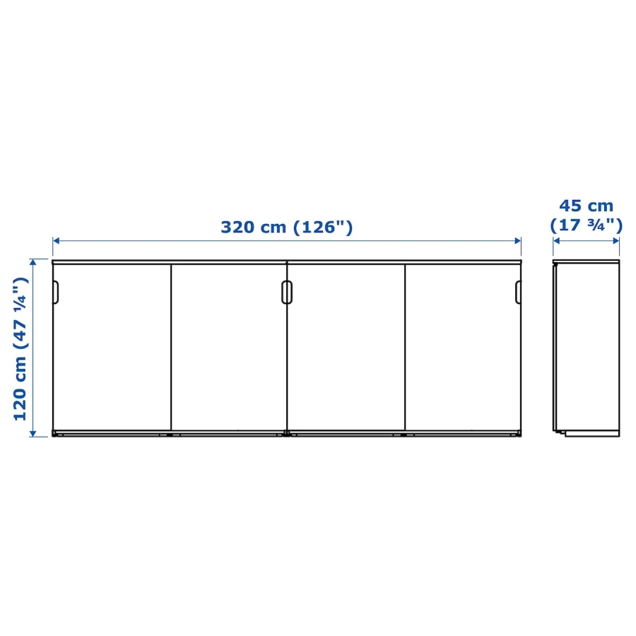 Комбинация с раздвижными дверями - IKEA GALANT/ГАЛАНТ ИКЕА, 120х45х320 см, белый (изображение №6)