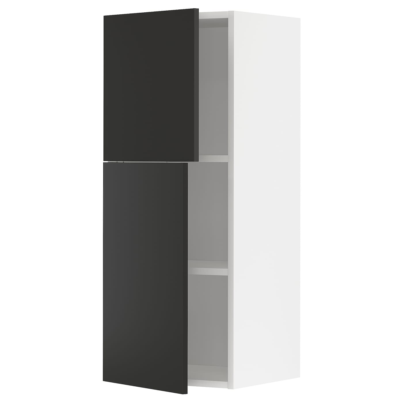 Навесной шкаф с полкой - METOD IKEA/ МЕТОД ИКЕА, 100х40 см,  белый/черный