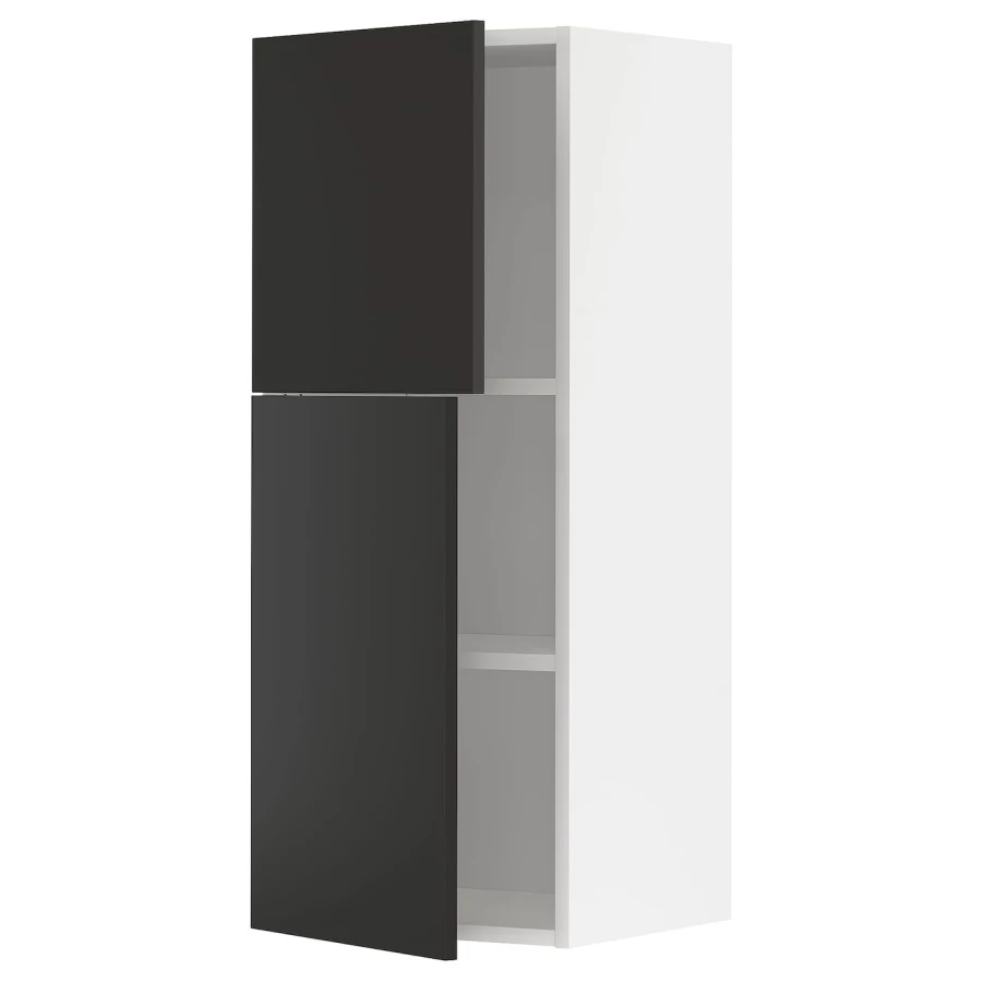 Навесной шкаф с полкой - METOD IKEA/ МЕТОД ИКЕА, 100х40 см,  белый/черный (изображение №1)