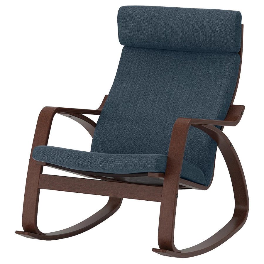 Кресло-качалка - IKEA POÄNG/POANG/ПОЭНГ ИКЕА, 68х94х95 см, темно-синий (изображение №1)