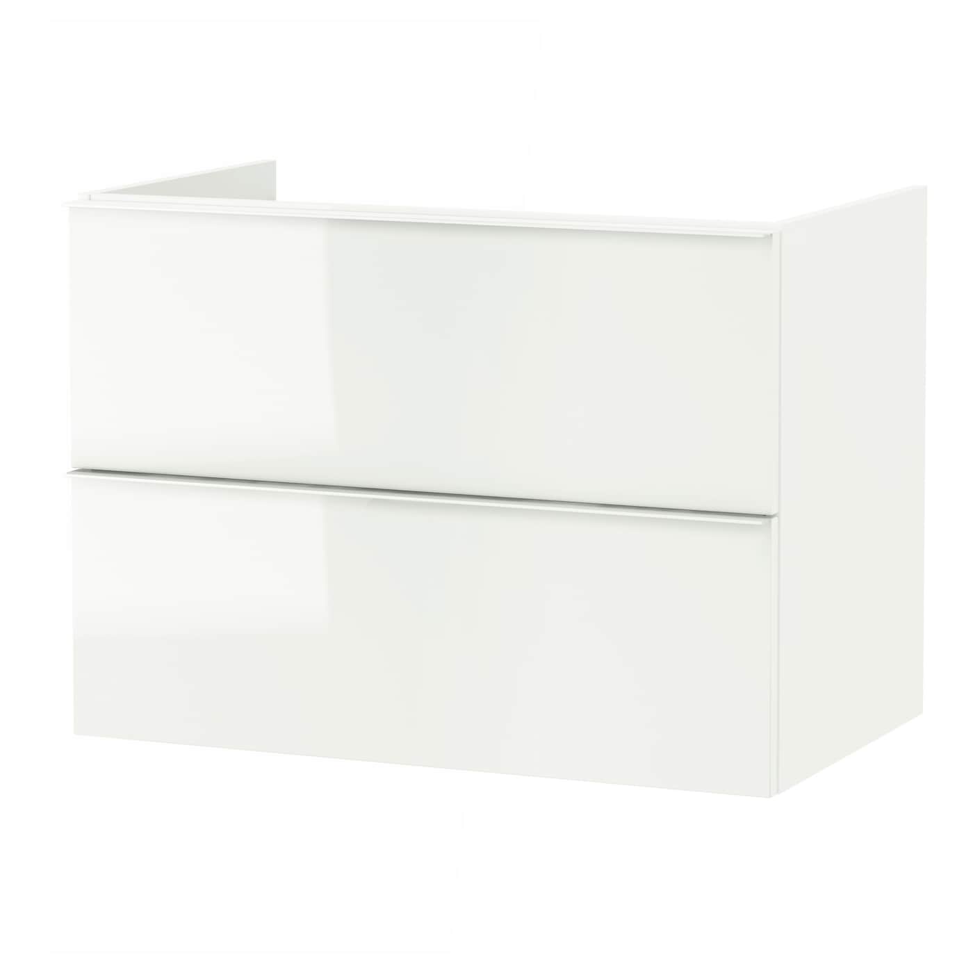 Шкаф для раковины с 2 ящиками - IKEA GODMORGON/ ГОДМОРГОН ИКЕА, 80x58 см, белый