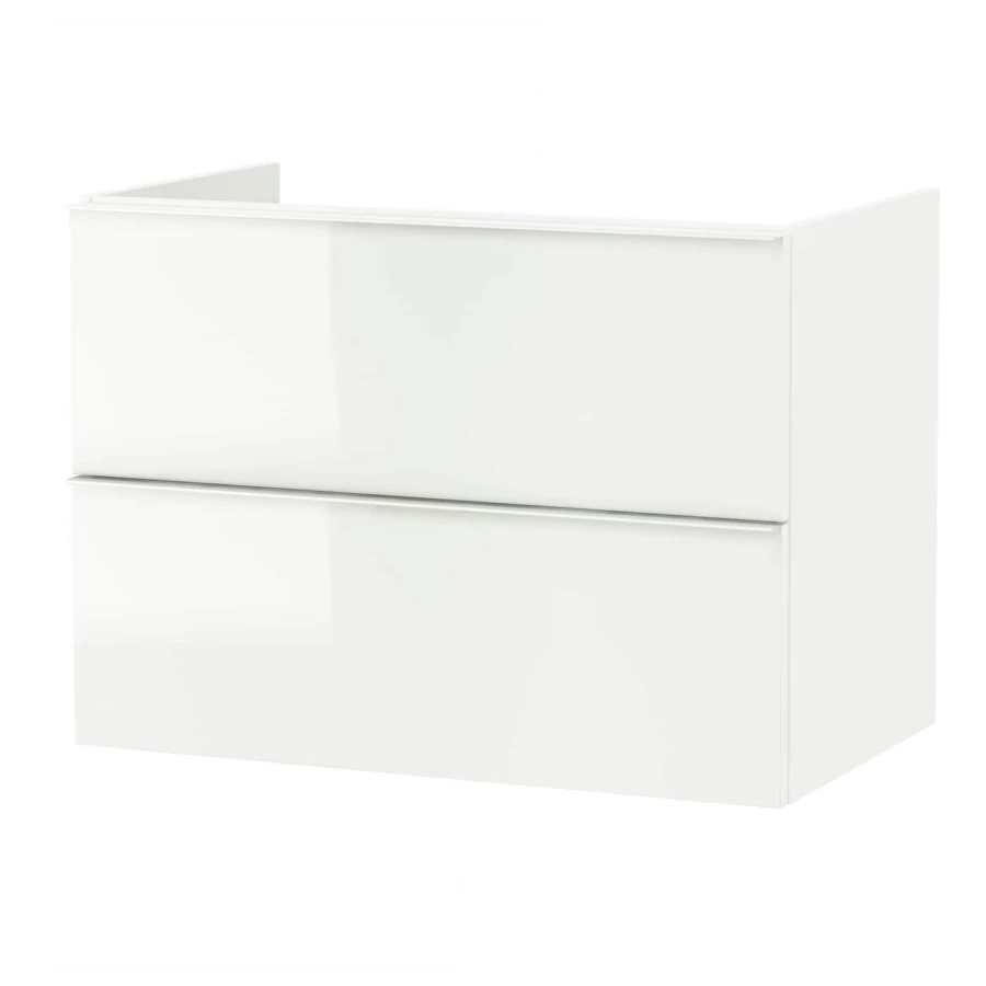Шкаф для раковины с 2 ящиками - IKEA GODMORGON/ ГОДМОРГОН ИКЕА, 80x58 см, белый (изображение №1)