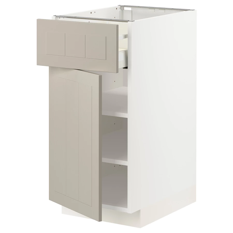 Напольный кухонный шкаф  - IKEA METOD MAXIMERA, 88x62x40см, белый/бежевый, МЕТОД МАКСИМЕРА ИКЕА (изображение №1)