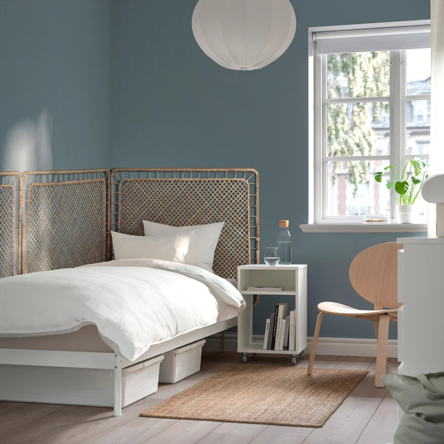 Каркас кровати с 3 изголовьями - IKEA VEVELSTAD, 200х90 см, белый, ВЕВЕЛСТАД ИКЕА (изображение №2)