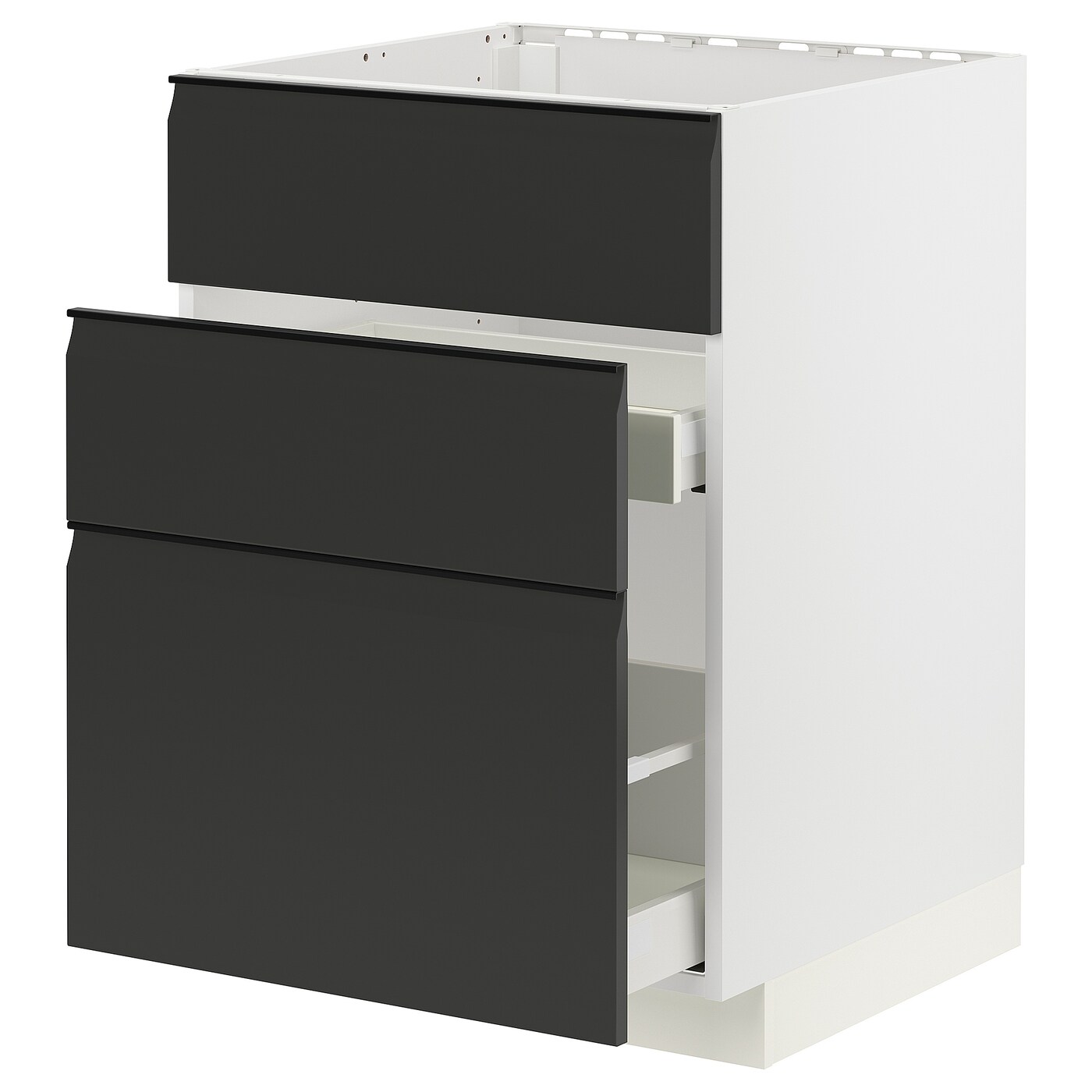 Напольный кухонный шкаф  - IKEA METOD MAXIMERA, 88x61,6x60см, белый/серый, МЕТОД МАКСИМЕРА ИКЕА
