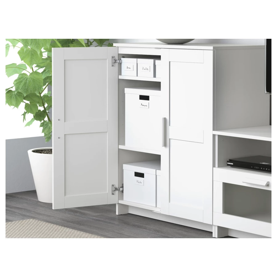 Шкаф с 2 дверями - IKEA BRIMNES, 78х95 см, белый, БРИМНЕС ИКЕА (изображение №3)