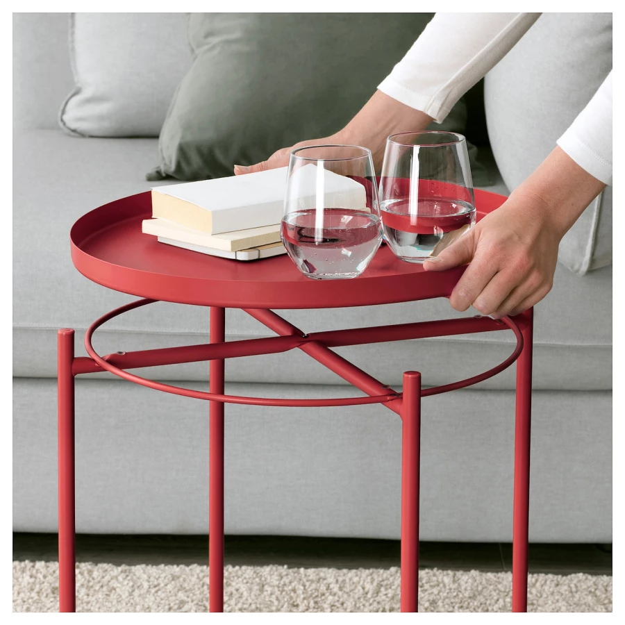 Стол-поднос - IKEA GLADOM/ГЛАДОМ ИКЕА, 45х53 см, красный (изображение №3)