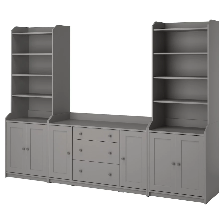 Комбинация для хранения - HAUGA IKEA/ ХАУГА  ИКЕА,279x46x199 см. серый (изображение №1)