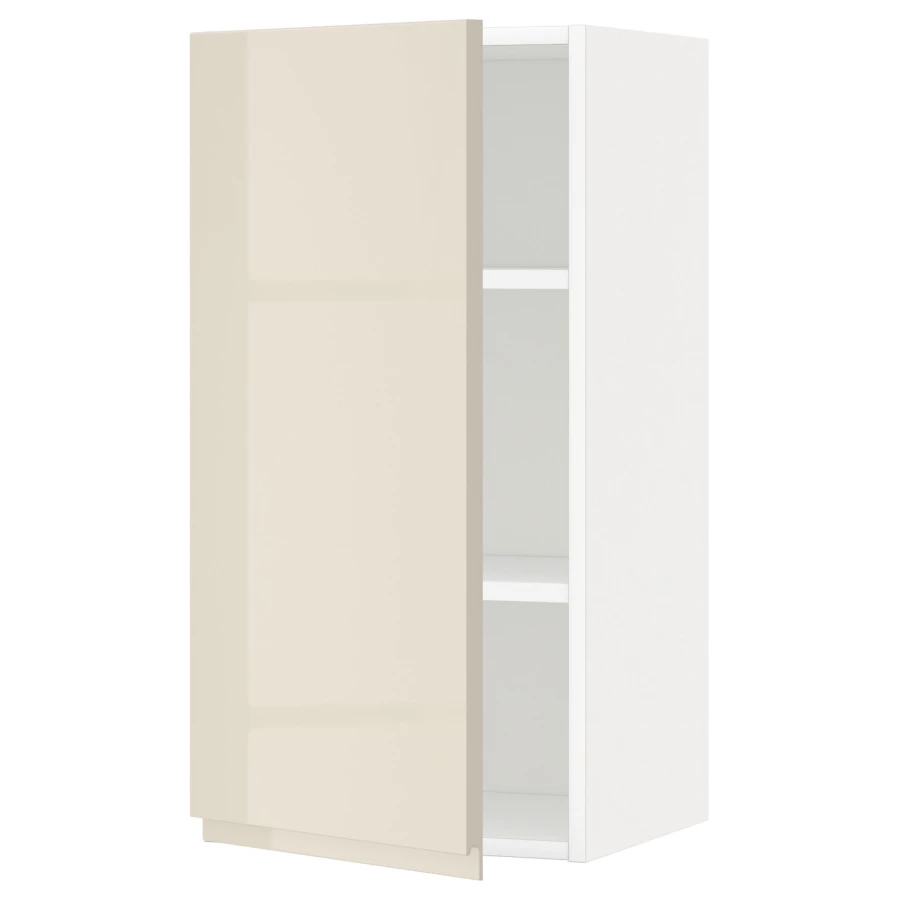 Навесной шкаф с полкой - METOD IKEA/ МЕТОД ИКЕА, 80х40 см, белый/бежевый (изображение №1)