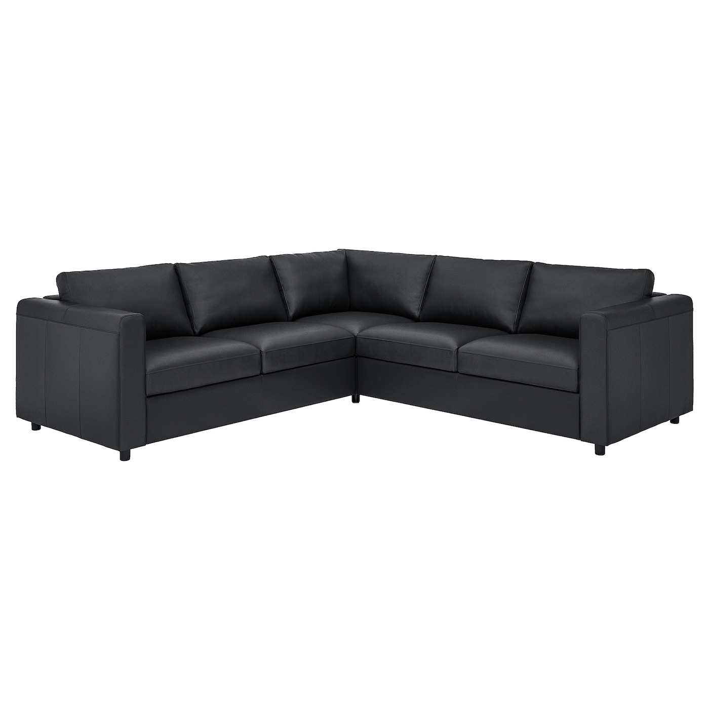 4-местный угловой диван- IKEA VIMLE, 249х98х80 см, черный, кожа, ВИМЛЕ ИКЕА