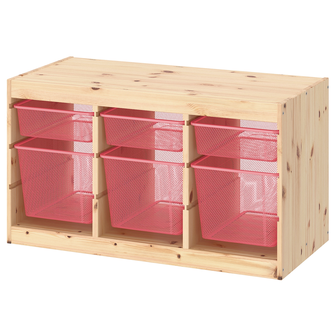 Стеллаж детский - IKEA TROFAST, 93x44x52 см, светло-коричневый/розовый, ИКЕА