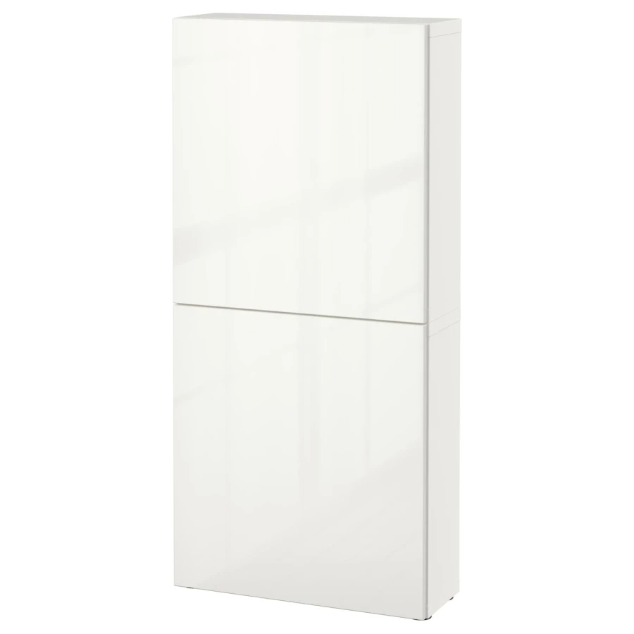 Навесной шкаф - IKEA BESTÅ, 60x22x128 см, белый, БЕСТО ИКЕА (изображение №1)