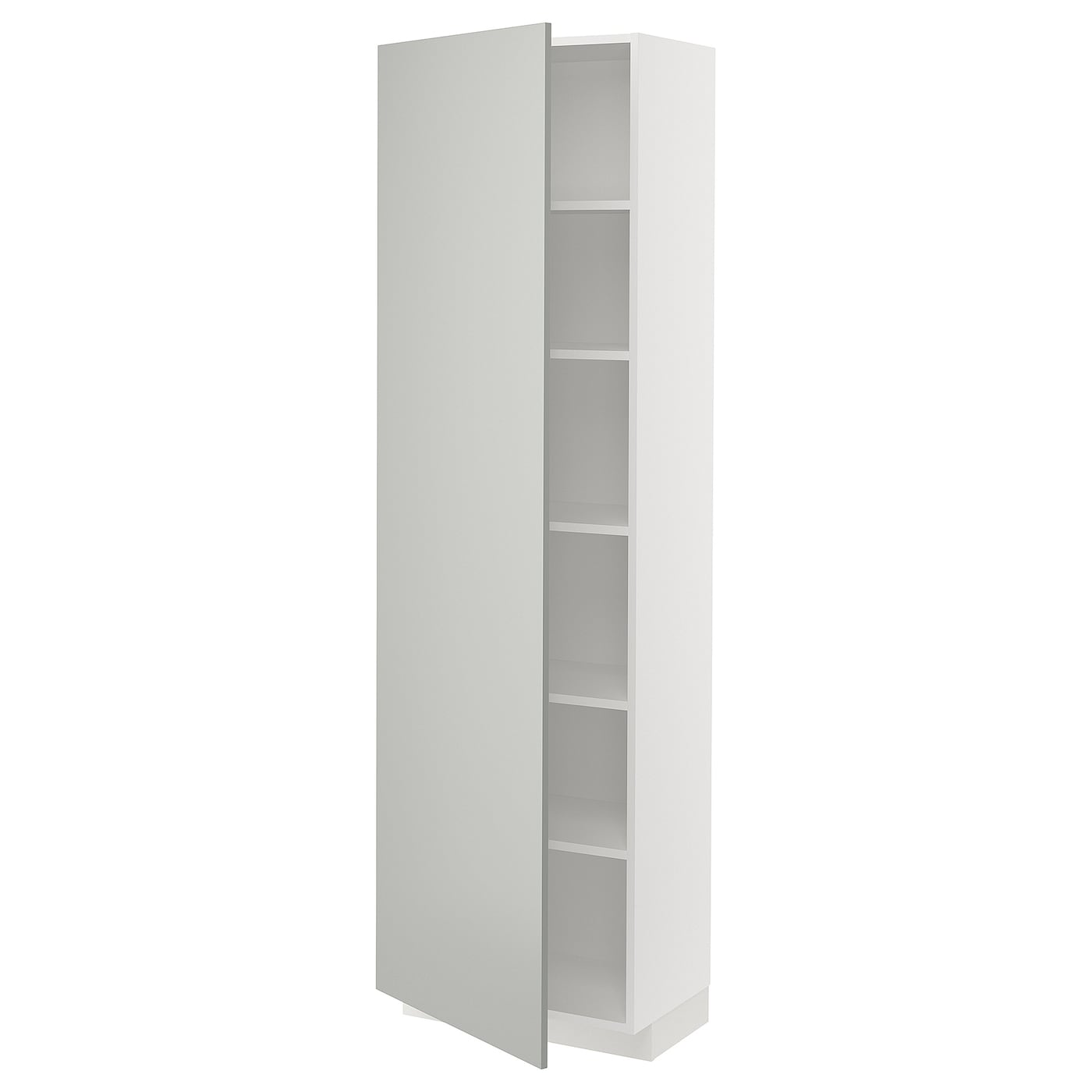 Высокий шкаф с полками - IKEA METOD/МЕТОД ИКЕА, 200х37х60 см, белый/серый