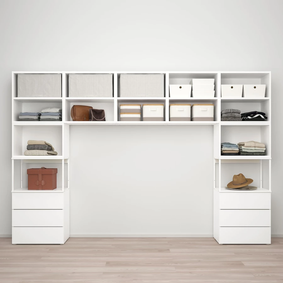 Шкаф 7 дверей + 6 ящиков - IKEA PLATSA/ПЛАТСА ИКЕА, 42х201х300 см, белый (изображение №2)