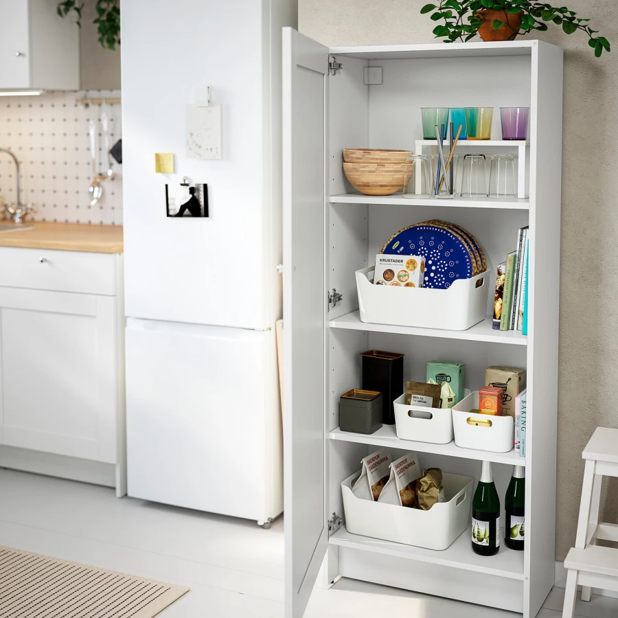 Высокий напольный шкаф - IKEA KNOXHULT/ИКЕА КНОКСХУЛЬТ, 153 см х 60 см х 31 см, белый (изображение №2)