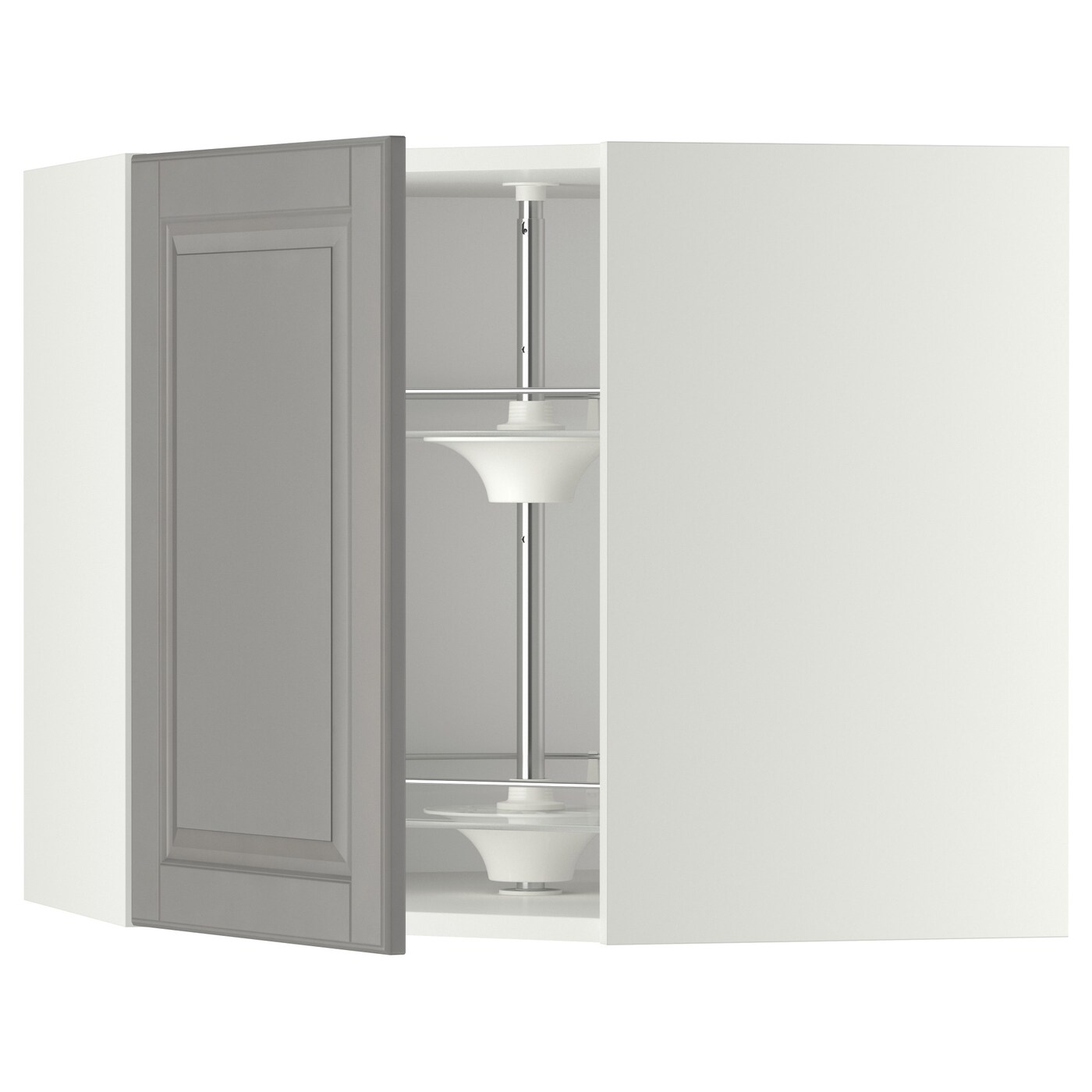 Угловой навесной шкаф с каруселью - METOD  IKEA/  МЕТОД ИКЕА, 60х68 см, белый/серый