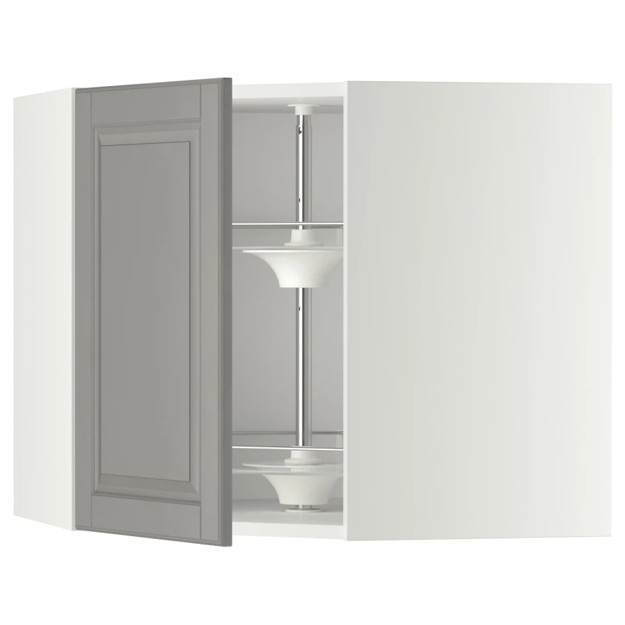 Угловой навесной шкаф с каруселью - METOD  IKEA/  МЕТОД ИКЕА, 60х68 см, белый/серый (изображение №1)
