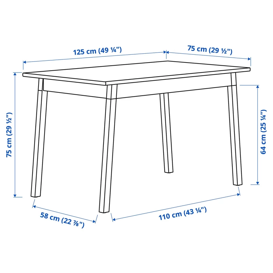 Кухонные столы - PINNTORP IKEA/ПИННТОРП ИКЕА, 125 см, коричневый (изображение №5)